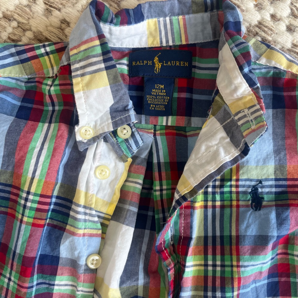 Ralph Lauren boys  Colorful Plaid Button-Down Shirt